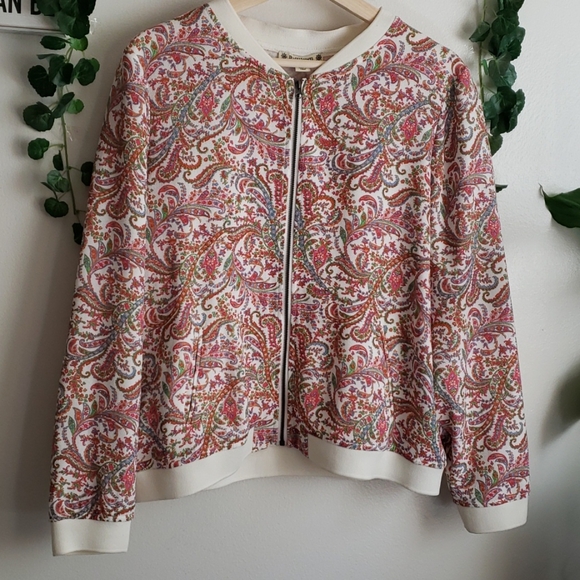 Nwot RuffHewn Floral Bomber Jacket - Picture 8 of 9